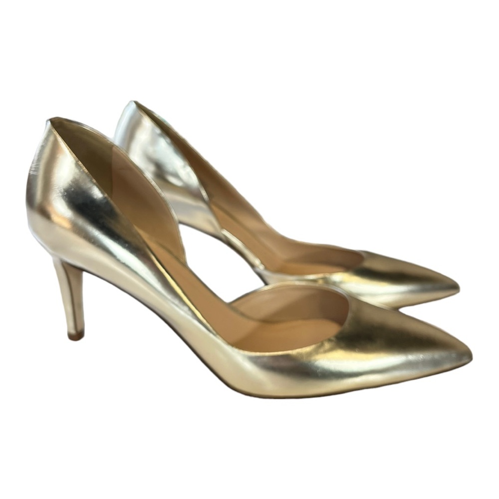 J Crew | Valentina Mirror Gold Leather Heels Pumps 7